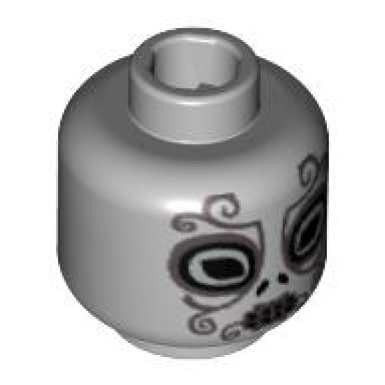 Minifigure, Head Alien with HP Death Eater Ornate Silver Mask Pattern - Blocked Open Stud