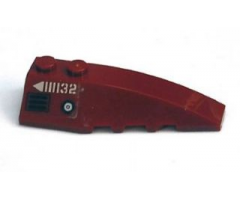 Wedge 6 x 2 Right with Number 32 and White Lines and Arrow Pattern (Sticker) - Set 7298