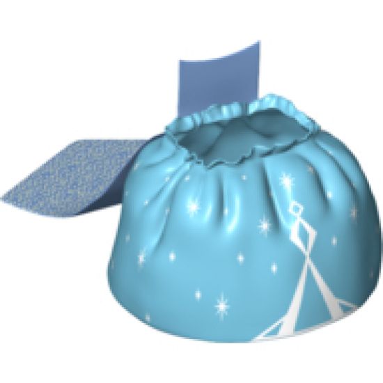 Duplo, Figure Wear & Utensil Cloth Skirt Satin with White Lines and Stars on Medium Azure Background Pattern