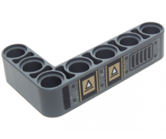 Technic, Liftarm 3 x 5 L-Shape Thick with White Triangles and Vent Grille Pattern Model Right Side (Sticker) - Set 70227