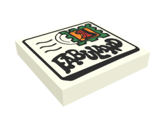Tile 2 x 2 with Fabuland Mail Envelope, Text and '1' Stamp Pattern