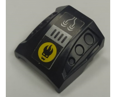 Slope, Curved 2 x 2 with 3 Side Ports Recessed with Agents Dr. Inferno Logo on Yellow Pattern (Sticker) - Set 8636