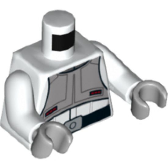 Torso SW Imperial AT-DP Pilot with Light Bluish Gray Vest and Black Belt Pattern / White Arms / Light Bluish Gray Hands