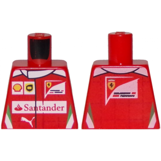 Torso Speed Champions with Shell, UPS, Ferrari, Puma and Red Santander Logo Front, Ferrari Logo Back Pattern