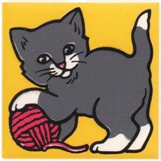 Duplo, Tile 2 x 2 x 1 with Cat Mosaic Picture 09 Pattern (Set 1014)