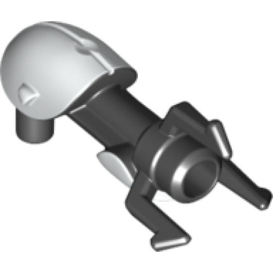 Minifigure, Weapon Gun, Portal Gun with White Hand Guard Pattern (Rubber)