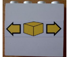 Panel 1 x 4 x 3 - Solid Studs with Small Box and Arrows Pattern (Sticker) - Set 6377