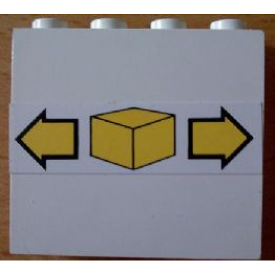 Panel 1 x 4 x 3 - Solid Studs with Small Box and Arrows Pattern (Sticker) - Set 6377