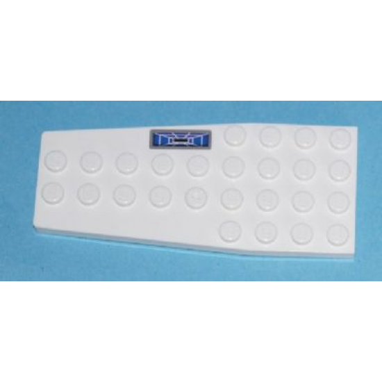 Wedge, Plate 4 x 9 without Stud Notches with Blue Target Screen Pattern Model Right Side (Sticker) - Set 7676