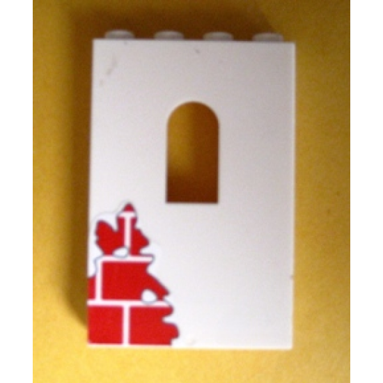 Panel 1 x 4 x 5 with Window with Red Bricks Pattern Bottom Left (Sticker) - Set 6242