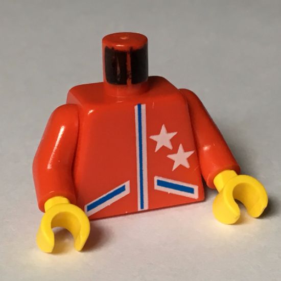 Torso Race Two Stars Jacket Pattern with Blue Lines / Red Arms / Yellow Hands