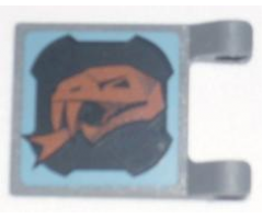 Flag 2 x 2 Square with Copper Snake Head Pattern Facing Away From Clips (Sticker) - Set 8823