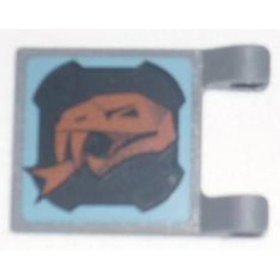 Flag 2 x 2 Square with Copper Snake Head Pattern Facing Away From Clips (Sticker) - Set 8823