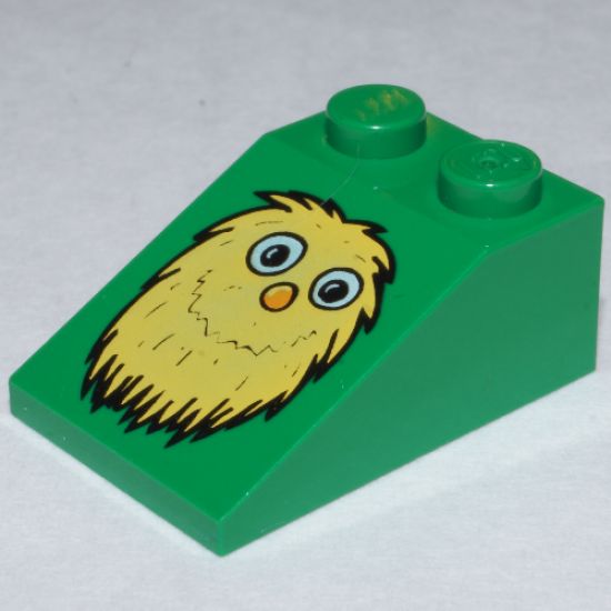Slope 33 3 x 2 with McDonald's Character with Yellow Fur and Orange Nose Pattern (Fry Guy)