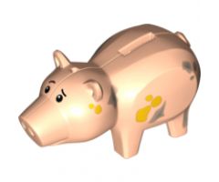 Animal, Body Part Pig Middle with Coin Plug Hole, with Eyes and Dirt Pattern
