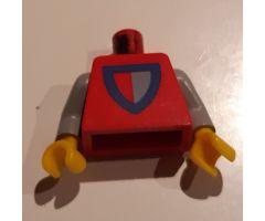 Torso Castle Classic Shield Red/Gray Pattern / Light Gray Arms / Yellow Hands