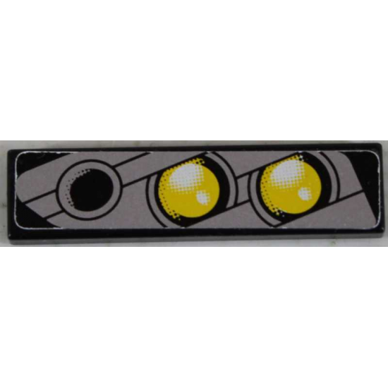 Tile 1 x 4 with Double Yellow Headlight Right Pattern (Sticker) - Set 8458