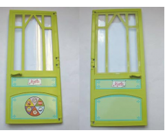 Scala Door 10 x 1 x 18 2/3 - Mullioned with Hinges with 'Marie' Pattern on Both Sides (Stickers) - Set 3142