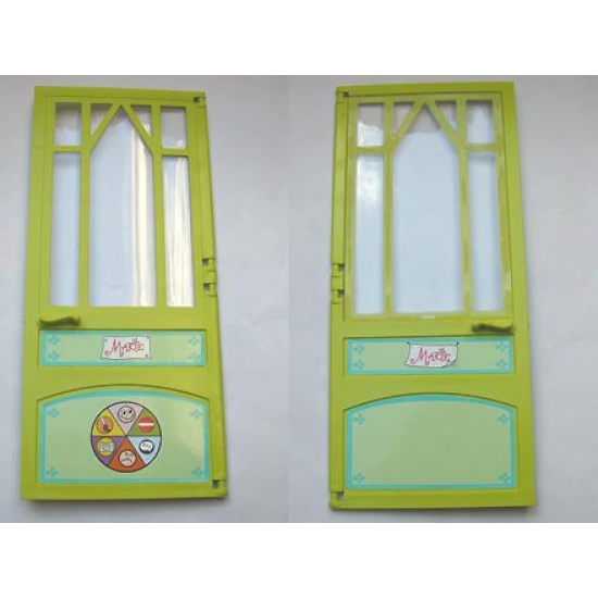 Scala Door 10 x 1 x 18 2/3 - Mullioned with Hinges with 'Marie' Pattern on Both Sides (Stickers) - Set 3142