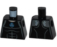 Torso Muscles Outline with Blue Circle (Arc Reactor) Pattern