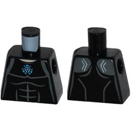 Torso Muscles Outline with Blue Circle (Arc Reactor) Pattern