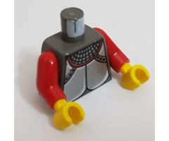 Torso Castle Knights Kingdom Plate Armor Silver Pattern / Red Arms / Yellow Hands