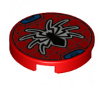 Tile, Round 2 x 2 with Bottom Stud Holder with Black Spider and Web Pattern