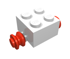 Wheel Brick, Modified 2 x 2 with Wheels Red for Single Tire