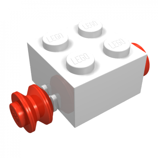 Wheel Brick, Modified 2 x 2 with Wheels Red for Single Tire