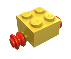 Wheel Brick, Modified 2 x 2 with Wheels Red for Single Tire