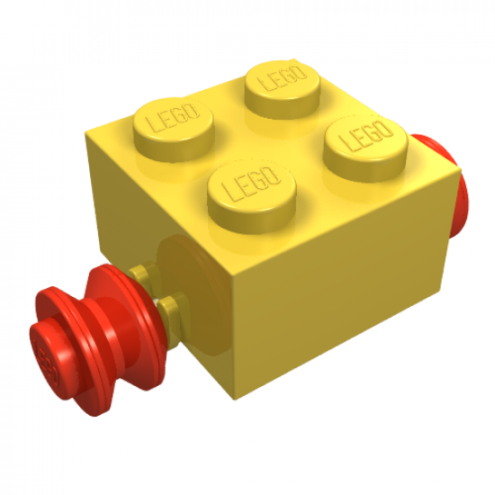Wheel Brick, Modified 2 x 2 with Wheels Red for Single Tire