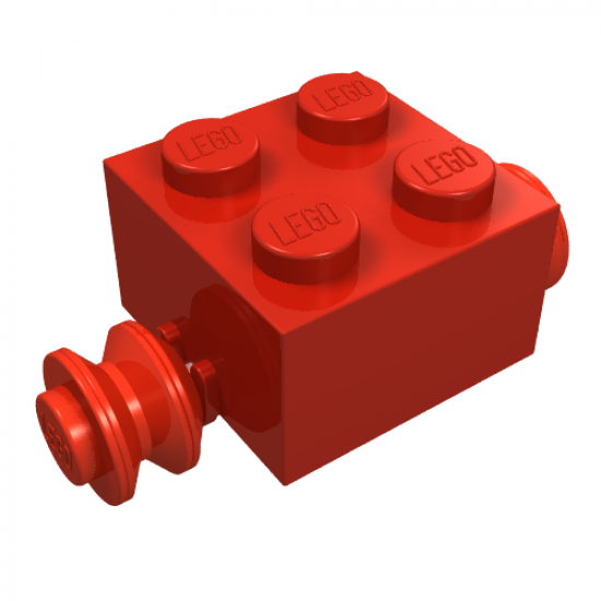 Wheel Brick, Modified 2 x 2 with Wheels Red for Single Tire