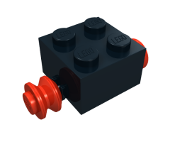 Wheel Brick, Modified 2 x 2 with Wheels Red for Single Tire
