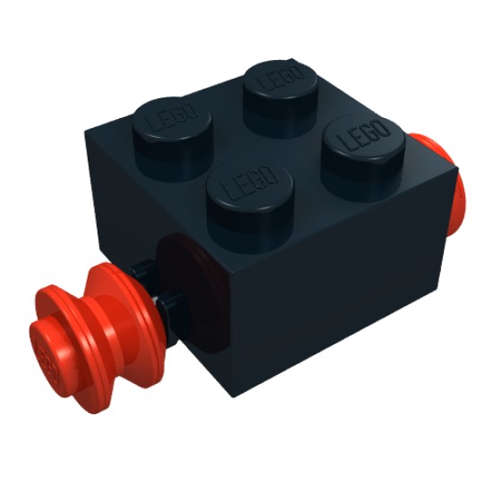 Wheel Brick, Modified 2 x 2 with Wheels Red for Single Tire