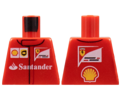 Torso Speed Champions with Shell, UPS, Ferrari and White Santander Logo Front, Ferrari and Shell Logos Back Pattern
