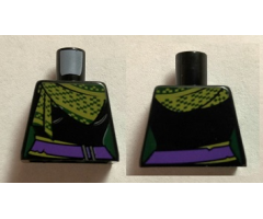Torso Female Outline with Dark Purple Sash and Green and Yellow Scarf Pattern