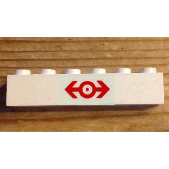 Brick 1 x 6 with Train Logo Red Pattern (Sticker) - Set 4563