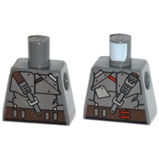 Torso Strapped Armor Plates with Brown Belt with Red Clasps Pattern