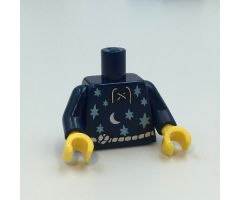 Torso Lace-up Shirt with Moon and Stars and Silver Rope Belt Pattern (BAM) / Dark Blue Arms / Yellow Hands