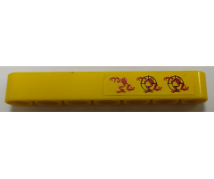 Technic, Liftarm Thick 1 x 7 with 3 Red Hero Factory Characters and Targets Pattern Model Right Side (Sticker) - Set 7160