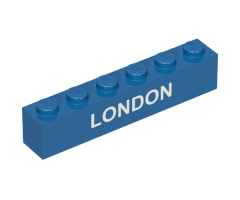 Brick 1 x 6 with White 'LONDON' Pattern