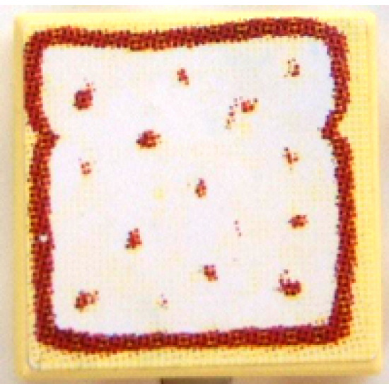 Tile 2 x 2 with Bread / Toast Pattern (Sticker) - Set 3123