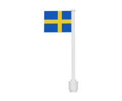 Flag on Flagpole, Straight with Sweden Pattern (Stickers)