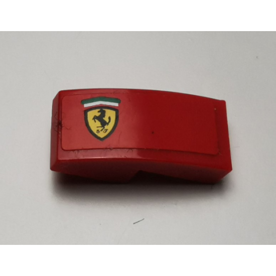 Slope, Curved 2 x 1 with Ferrari Logo Pattern Model Left Side (Sticker) - Set 75899