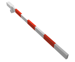 Train Level Crossing Gate Type 1, Crossbar with Red Stripes