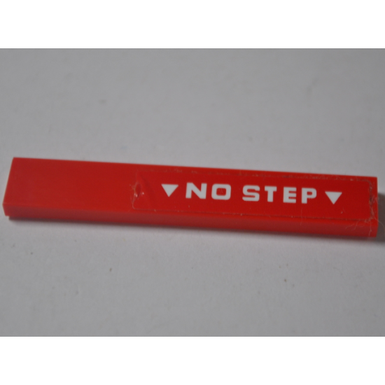 Tile 1 x 6 with 'NO STEP' on Red Background Pattern Model Right Side (Sticker) - Set 76049