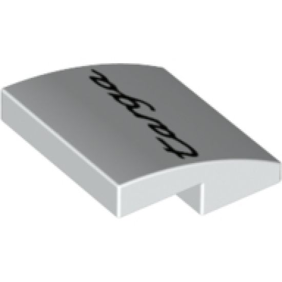 Slope, Curved 2 x 2 with Black 'targa' Pattern