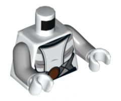 Torso SW Female Robe with Reddish Brown Belt Buckle Pattern (Asajj Ventress 75087) / Light Bluish Gray Arms / White Hands