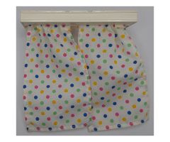 Duplo, Furniture Curtain Plate 2 x 6 with White Cloth Curtains with Red, Blue and Yellow Dots