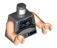 Torso SW Pilot with Pearl Dark Gray Vest and Black Front Panel Pattern / Light Nougat Arms / Light Nougat Hands